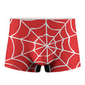 Red And White Spider Web Pattern Print Men's Boxer Briefs