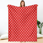 Red And White Star Pattern Print Blanket