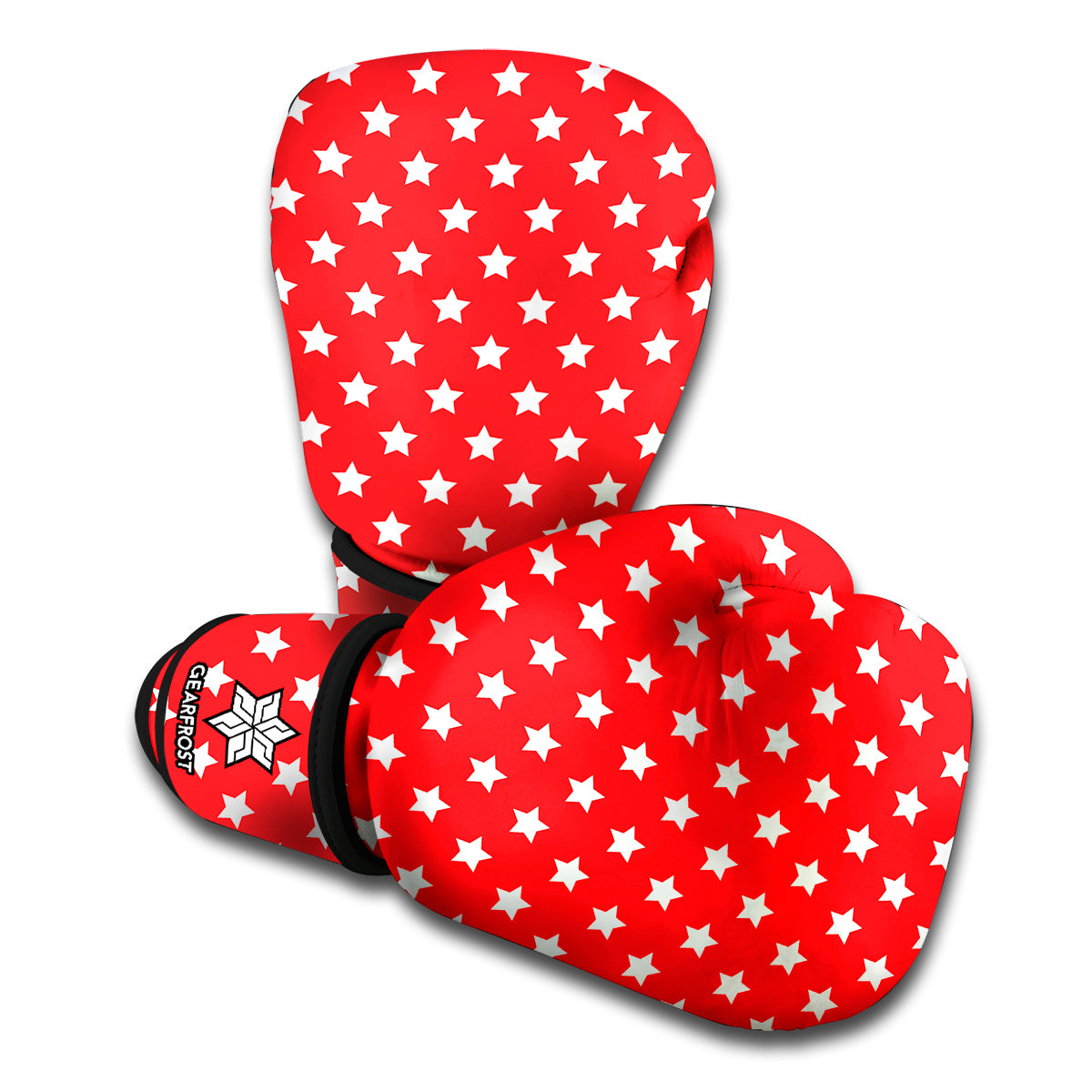 Red And White Star Pattern Print Boxing Gloves