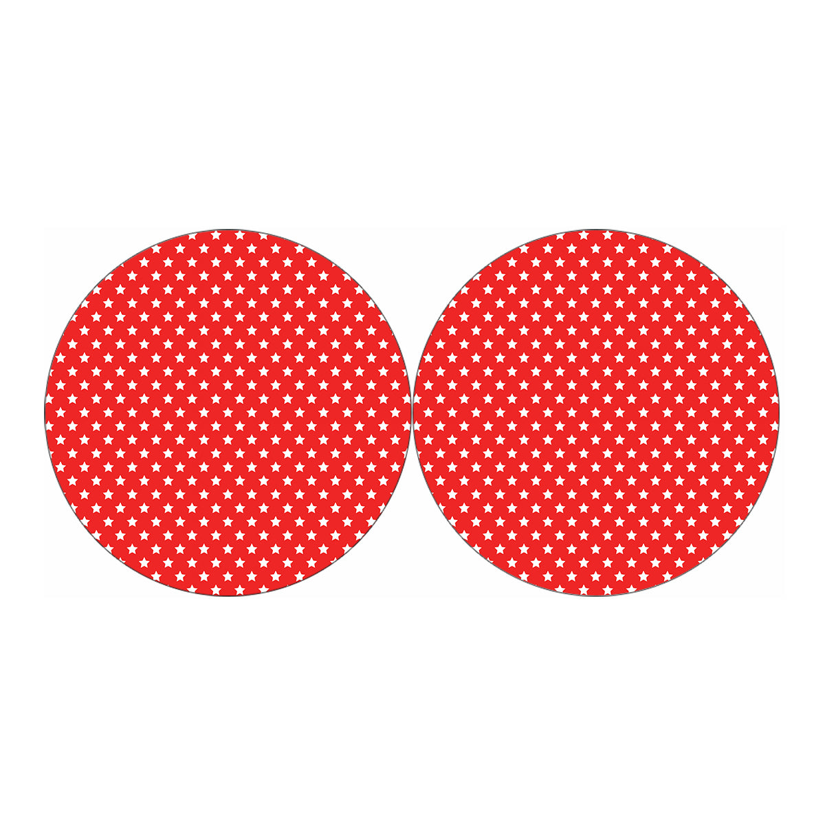 Red And White Star Pattern Print Car Coasters