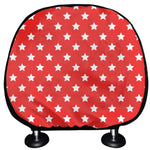 Red And White Star Pattern Print Car Headrest Covers