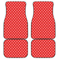 Red And White Star Pattern Print Front and Back Car Floor Mats