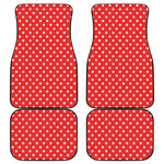 Red And White Star Pattern Print Front and Back Car Floor Mats
