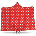 Red And White Star Pattern Print Hooded Blanket