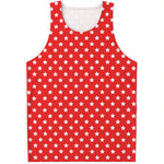 Red And White Star Pattern Print Men's Tank Top