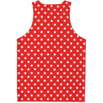 Red And White Star Pattern Print Men's Tank Top