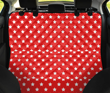 Red And White Star Pattern Print Pet Car Back Seat Cover