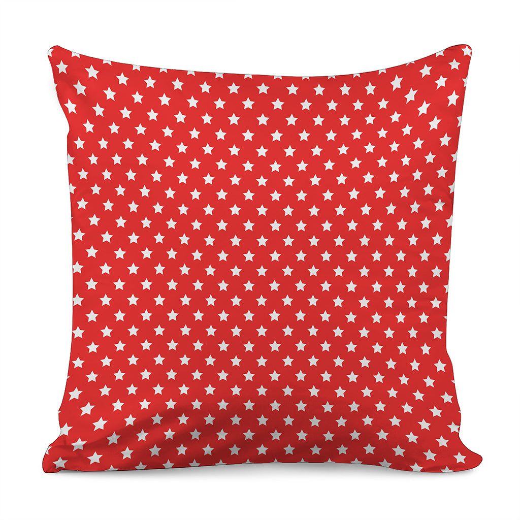 Red And White Star Pattern Print Pillow Cover
