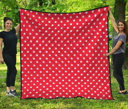 Red And White Star Pattern Print Quilt