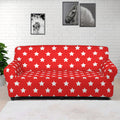 Red And White Star Pattern Print Sofa Cover