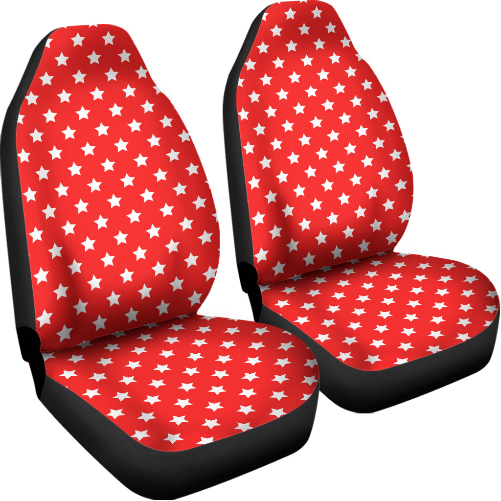 Red And White Star Pattern Print Universal Fit Car Seat Covers