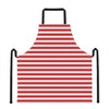 Red And White Striped Pattern Print Apron