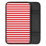 Red And White Striped Pattern Print Car Center Console Cover