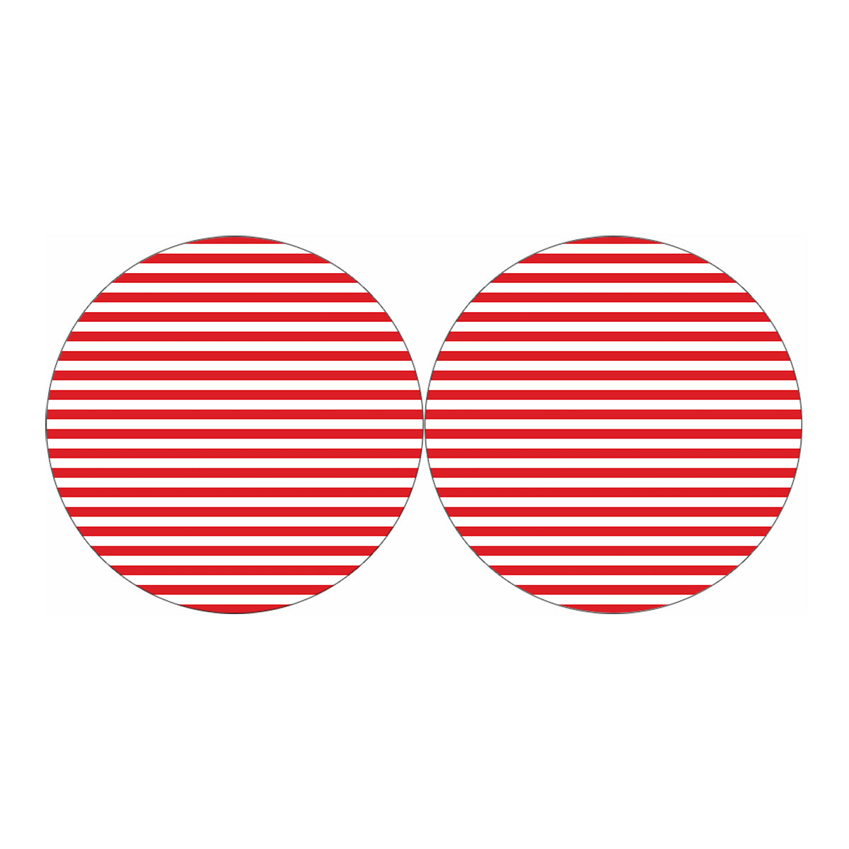 Red And White Striped Pattern Print Car Coasters