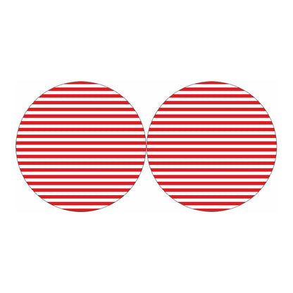 Red And White Striped Pattern Print Car Coasters