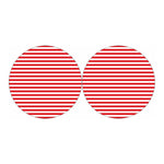 Red And White Striped Pattern Print Car Coasters