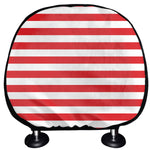 Red And White Striped Pattern Print Car Headrest Covers