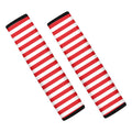 Red And White Striped Pattern Print Car Seat Belt Covers
