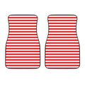 Red And White Striped Pattern Print Front Car Floor Mats