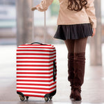 Red And White Striped Pattern Print Luggage Cover