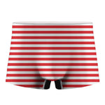 Red And White Striped Pattern Print Men's Boxer Briefs