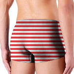 Red And White Striped Pattern Print Men's Boxer Briefs