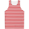 Red And White Striped Pattern Print Men's Tank Top