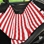 Red And White Striped Pattern Print Pet Car Back Seat Cover