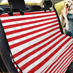 Red And White Striped Pattern Print Pet Car Back Seat Cover