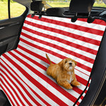 Red And White Striped Pattern Print Pet Car Back Seat Cover