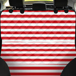 Red And White Striped Pattern Print Pet Car Back Seat Cover