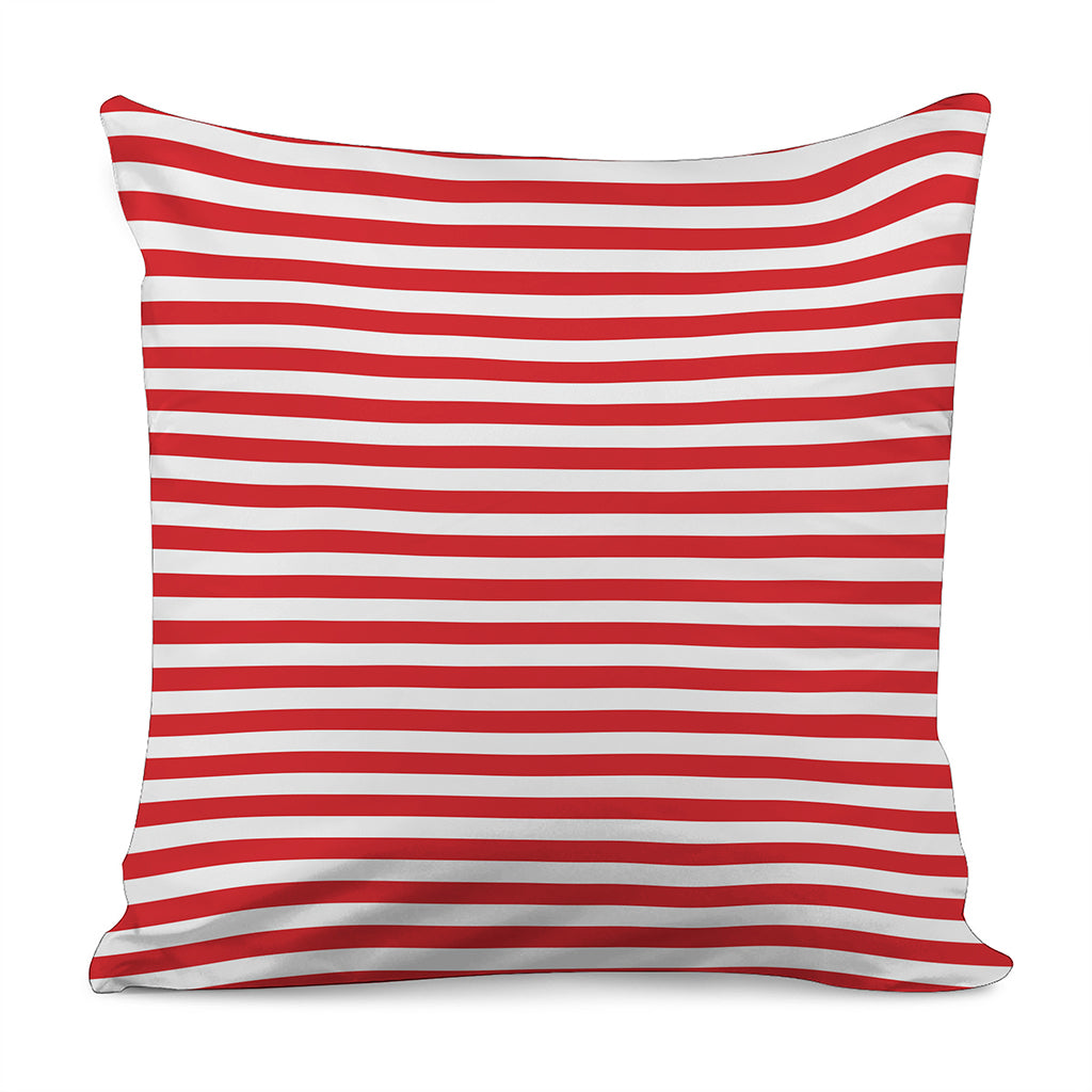Red And White Striped Pattern Print Pillow Cover