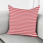 Red And White Striped Pattern Print Pillow Cover