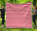 Red And White Striped Pattern Print Quilt
