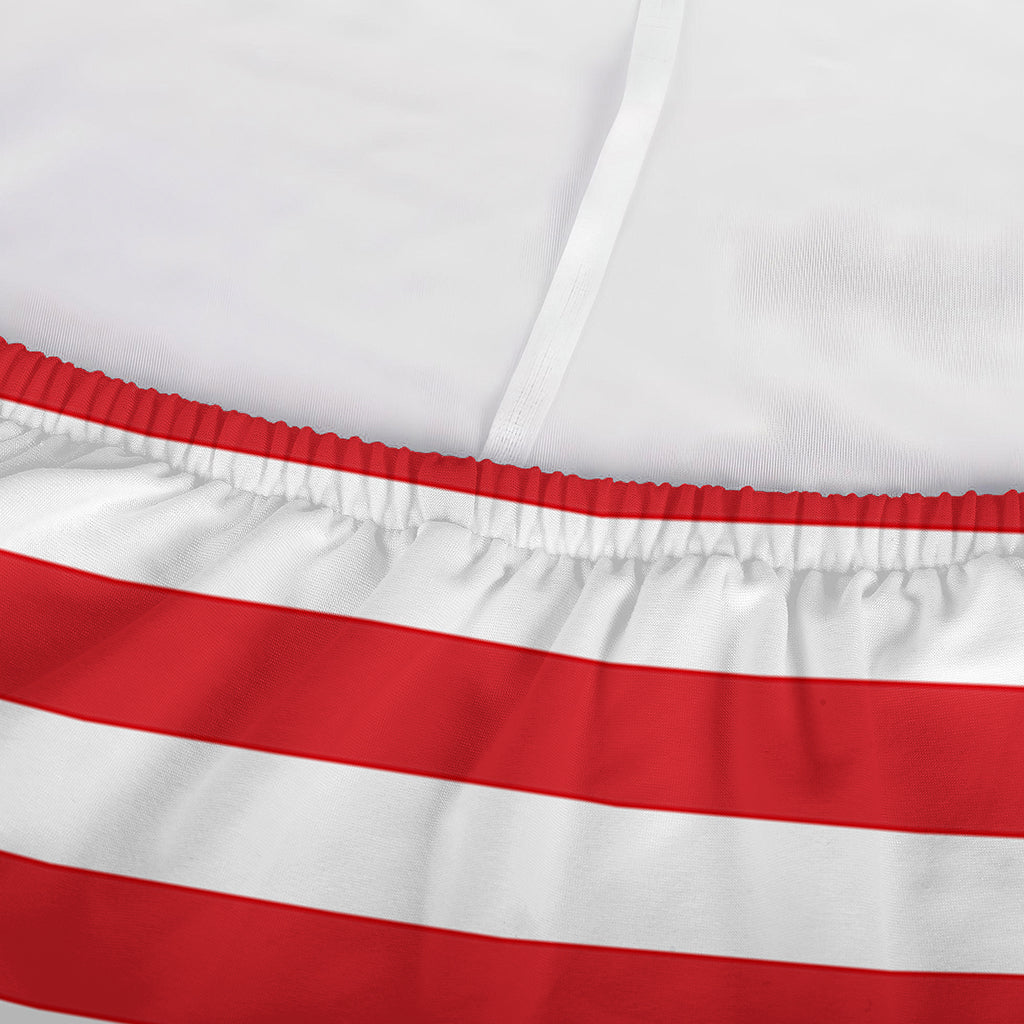 Red And White Striped Pattern Print Sofa Cover