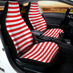 Red And White Striped Pattern Print Universal Fit Car Seat Covers
