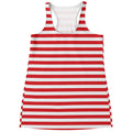 Red And White Striped Pattern Print Women's Racerback Tank Top