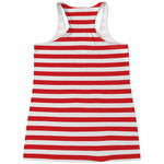 Red And White Striped Pattern Print Women's Racerback Tank Top
