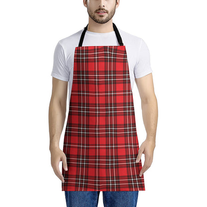 Red And White Tartan Pattern Print Apron