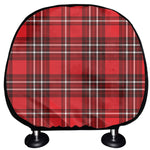 Red And White Tartan Pattern Print Car Headrest Covers