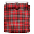 Red And White Tartan Pattern Print Duvet Cover Bedding Set