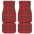 Red And White Tartan Pattern Print Front and Back Car Floor Mats