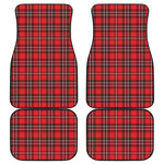 Red And White Tartan Pattern Print Front and Back Car Floor Mats