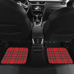 Red And White Tartan Pattern Print Front and Back Car Floor Mats