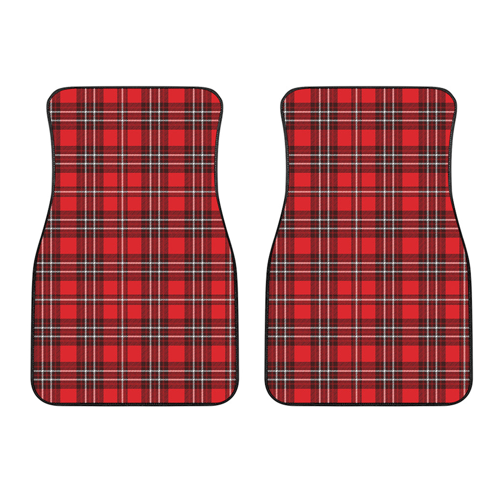 Red And White Tartan Pattern Print Front Car Floor Mats