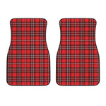 Red And White Tartan Pattern Print Front Car Floor Mats