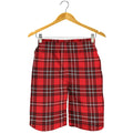 Red And White Tartan Pattern Print Men's Shorts