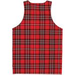 Red And White Tartan Pattern Print Men's Tank Top