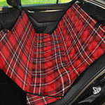 Red And White Tartan Pattern Print Pet Car Back Seat Cover