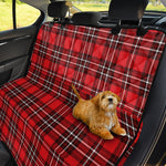 Red And White Tartan Pattern Print Pet Car Back Seat Cover
